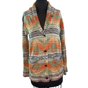 Denim & Supply Ralph Lauren Aztec Southwest Cardigan Shawl Collar Sweater M RARE
